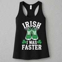 Shamrock Running Irish I Was Faster St Patricks Day Running Womens Tank Top