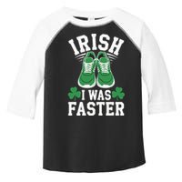 Shamrock Running Irish I Was Faster St Patricks Day Running Toddler Fine Jersey T-Shirt