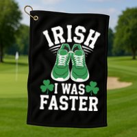 Shamrock Running Irish I Was Faster St Patricks Day Running Golf Towel