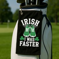 Shamrock Running Irish I Was Faster St Patricks Day Running Golf Towel