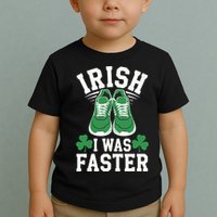 Shamrock Running Irish I Was Faster St Patricks Day Running Toddler T-Shirt