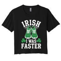 Shamrock Running Irish I Was Faster St Patricks Day Running Crop Top