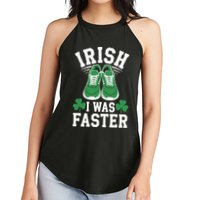 Shamrock Running Irish I Was Faster St Patricks Day Running Women's Perfect Tri Rocker Tank