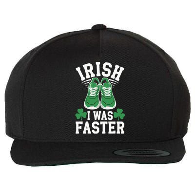 Shamrock Running Irish I Was Faster St Patricks Day Running Wool Snapback Cap