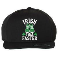 Shamrock Running Irish I Was Faster St Patricks Day Running Wool Snapback Cap