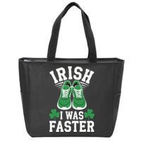 Shamrock Running Irish I Was Faster St Patricks Day Running Zip Tote Bag