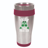 Shamrock Running Irish I Was Faster St Patricks Day Running 16oz Travel Tumbler