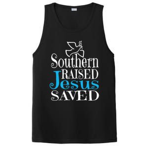 Southern Raised Jesus Saved Me Country Christian Religious Gift PosiCharge Competitor Tank