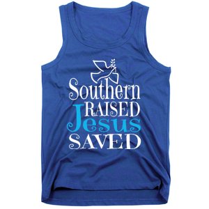 Southern Raised Jesus Saved Me Country Christian Religious Gift Tank Top