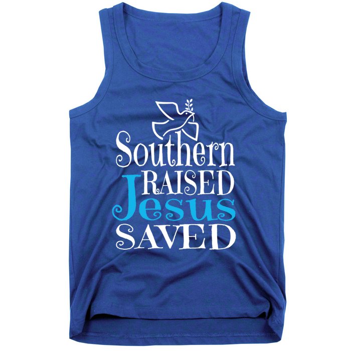 Southern Raised Jesus Saved Me Country Christian Religious Gift Tank Top