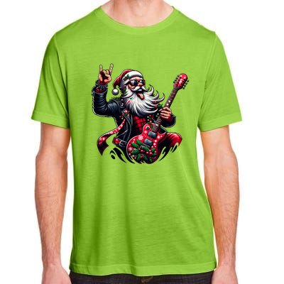 SantaS Rockin Jam Rock And Roll Santa Christmas Cool Gift Adult ChromaSoft Performance T-Shirt