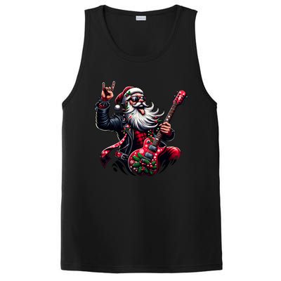 SantaS Rockin Jam Rock And Roll Santa Christmas Cool Gift PosiCharge Competitor Tank