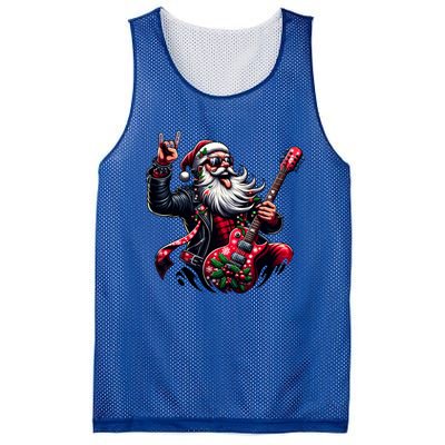 SantaS Rockin Jam Rock And Roll Santa Christmas Cool Gift Mesh Reversible Basketball Jersey Tank