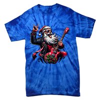 SantaS Rockin Jam Rock And Roll Santa Christmas Cool Gift Tie-Dye T-Shirt