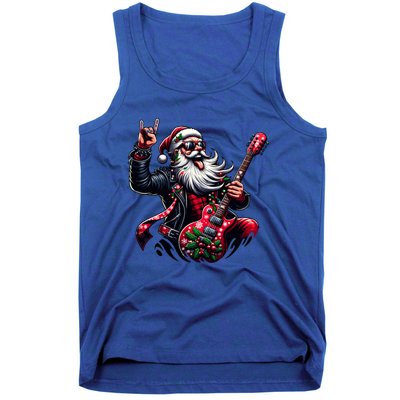 SantaS Rockin Jam Rock And Roll Santa Christmas Cool Gift Tank Top