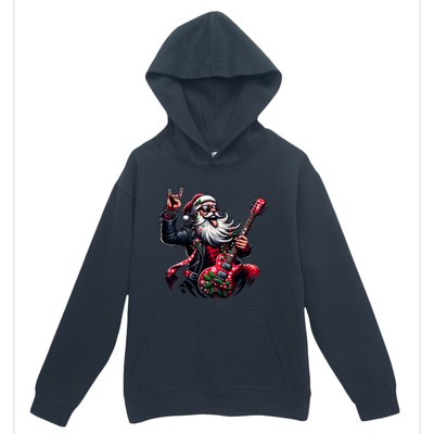 SantaS Rockin Jam Rock And Roll Santa Christmas Cool Gift Urban Pullover Hoodie