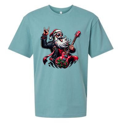 SantaS Rockin Jam Rock And Roll Santa Christmas Cool Gift Sueded Cloud Jersey T-Shirt