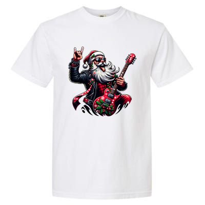 SantaS Rockin Jam Rock And Roll Santa Christmas Cool Gift Garment-Dyed Heavyweight T-Shirt