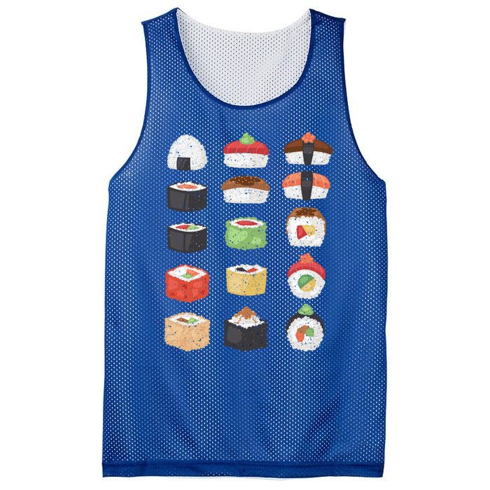 Sushi Roll Japanese Food Sushi Gift Mesh Reversible Basketball Jersey Tank