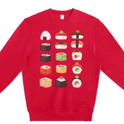 Sushi Roll Japanese Food Sushi Gift Premium Crewneck Sweatshirt