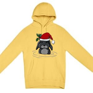 Santa Rabbit Kawaii Xmas Retro Family Funny Ugly Christmas Gift Premium Pullover Hoodie