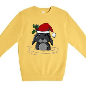 Santa Rabbit Kawaii Xmas Retro Family Funny Ugly Christmas Gift Premium Crewneck Sweatshirt