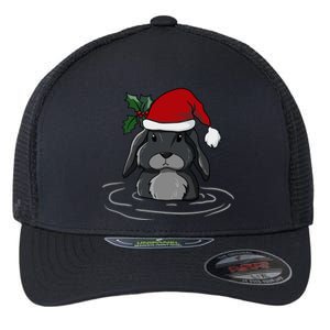 Santa Rabbit Kawaii Xmas Retro Family Funny Ugly Christmas Gift Flexfit Unipanel Trucker Cap