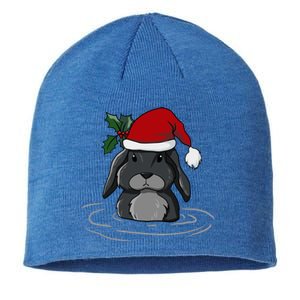 Santa Rabbit Kawaii Xmas Retro Family Funny Ugly Christmas Gift Sustainable Beanie