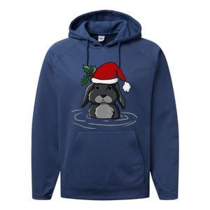 Santa Rabbit Kawaii Xmas Retro Family Funny Ugly Christmas Gift Performance Fleece Hoodie