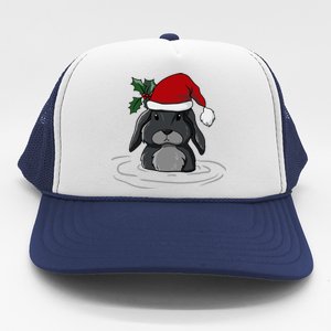 Santa Rabbit Kawaii Xmas Retro Family Funny Ugly Christmas Gift Trucker Hat