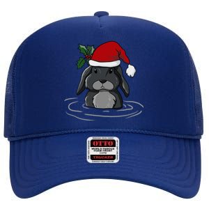 Santa Rabbit Kawaii Xmas Retro Family Funny Ugly Christmas Gift High Crown Mesh Back Trucker Hat