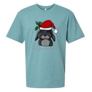 Santa Rabbit Kawaii Xmas Retro Family Funny Ugly Christmas Gift Sueded Cloud Jersey T-Shirt