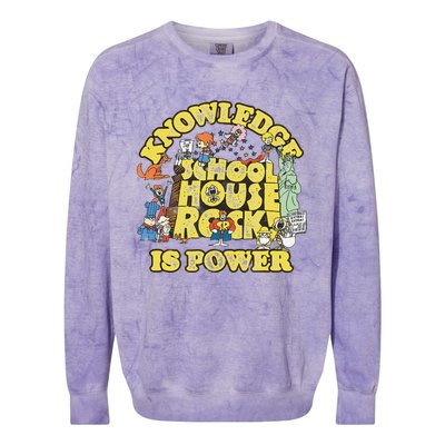 Schoolhouse Rock Knowledge Is Power Colorblast Crewneck Sweatshirt