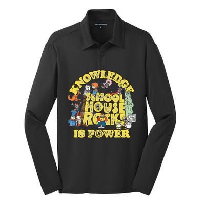 Schoolhouse Rock Knowledge Is Power Silk Touch Performance Long Sleeve Polo