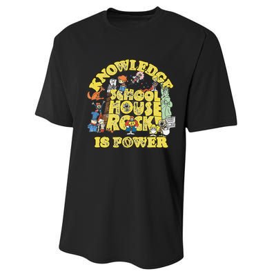 Schoolhouse Rock Knowledge Is Power Performance Sprint T-Shirt