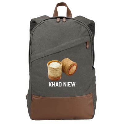 Sticky Rice Khao Niew Laos Thai Food Culture Cotton Canvas Backpack