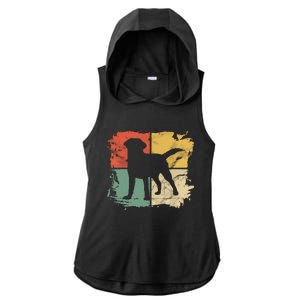 Square Retro Labrador Owner Gift Golden Black Lab Dad Mom Ladies PosiCharge Tri-Blend Wicking Draft Hoodie Tank