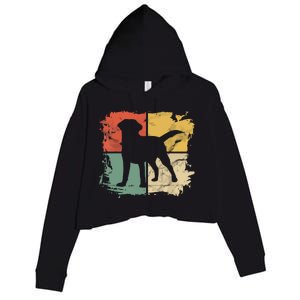 Square Retro Labrador Owner Gift Golden Black Lab Dad Mom Crop Fleece Hoodie