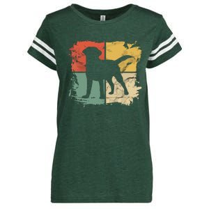 Square Retro Labrador Owner Gift Golden Black Lab Dad Mom Enza Ladies Jersey Football T-Shirt