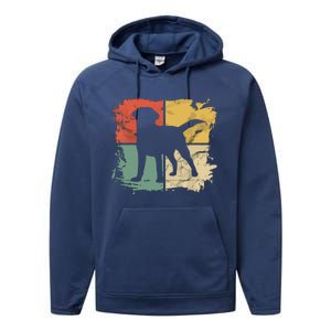 Square Retro Labrador Owner Gift Golden Black Lab Dad Mom Performance Fleece Hoodie