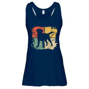 Square Retro Labrador Owner Gift Golden Black Lab Dad Mom Ladies Essential Flowy Tank