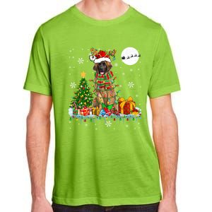 Santa Reindeer Leonberger Christmas Tree Lights Dog Owner Cute Gift Adult ChromaSoft Performance T-Shirt