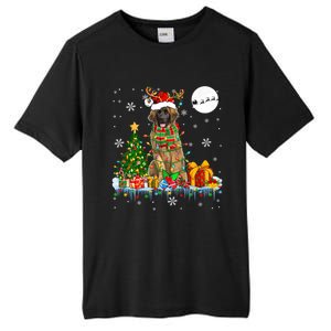 Santa Reindeer Leonberger Christmas Tree Lights Dog Owner Cute Gift Tall Fusion ChromaSoft Performance T-Shirt