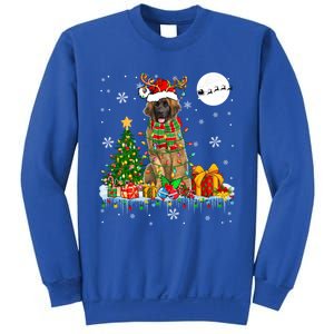 Santa Reindeer Leonberger Christmas Tree Lights Dog Owner Cute Gift Sweatshirt