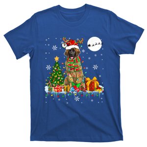 Santa Reindeer Leonberger Christmas Tree Lights Dog Owner Cute Gift T-Shirt