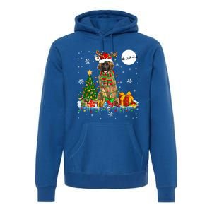 Santa Reindeer Leonberger Christmas Tree Lights Dog Owner Cute Gift Premium Hoodie