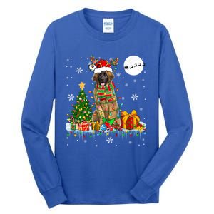 Santa Reindeer Leonberger Christmas Tree Lights Dog Owner Cute Gift Tall Long Sleeve T-Shirt