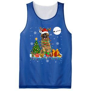 Santa Reindeer Leonberger Christmas Tree Lights Dog Owner Cute Gift Mesh Reversible Basketball Jersey Tank