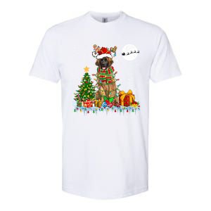 Santa Reindeer Leonberger Christmas Tree Lights Dog Owner Cute Gift Softstyle CVC T-Shirt