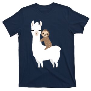 Sloth Riding Llama Shirts Funny Birthday Gift T-Shirt